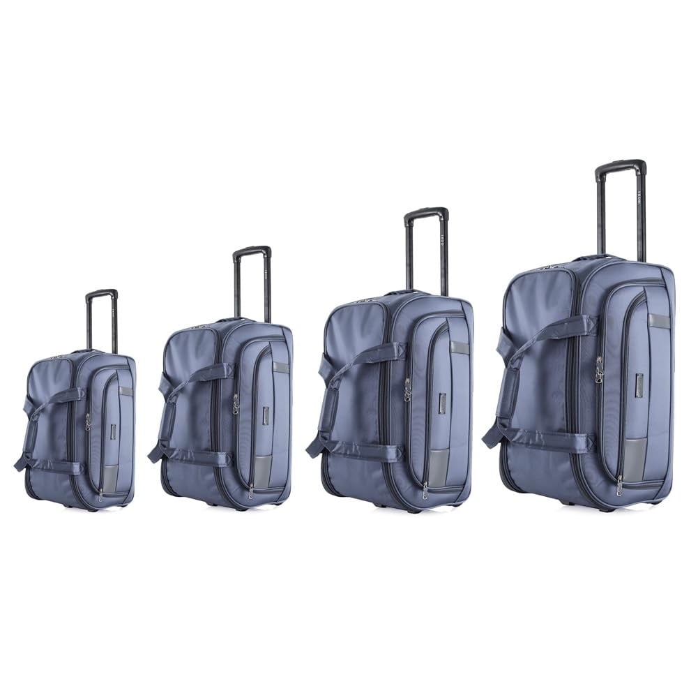 IZOD Gavin Soft shell Lightweight Duffel Rolling Bag 4 Piece Set (Grey)