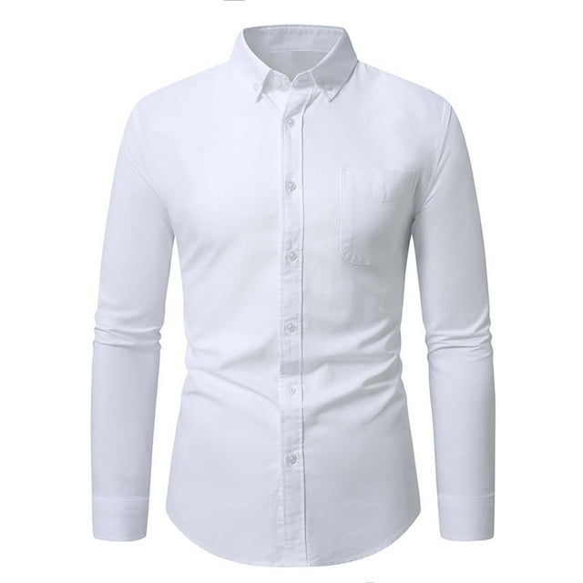 pstuiky manga larga para hombre, Camisa informal de manga larga con solapa y botones en color liso para hombre, estilo ejecutivo. camisetas de hombre l