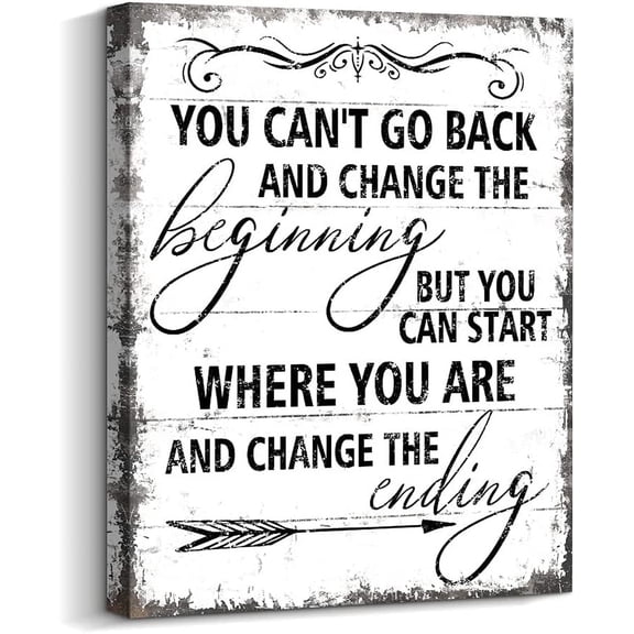 Black and White Inspirational Wall Art Office Decor, Rustic Motivational Wrapped Canvas Art Prints for Bedroom | Living Room | Office | Classroom, 12x16 Inch