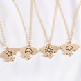 thumbnail image 5 of 4 Pcs Puzzle Best Friend Friendship Necklaces Set with Inlaid Rhinestones, Sun, Moon, Cloud and Star, Sewing, Best Friend Pendant, Trendy Jewelry, Gift(Gold), 5 of 5