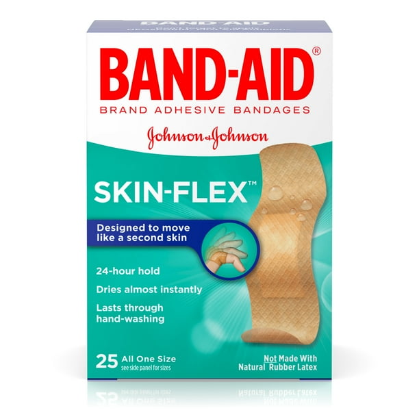 BandAid Brand SkinFlex Adhesive Bandages, All One Size, 25 ct