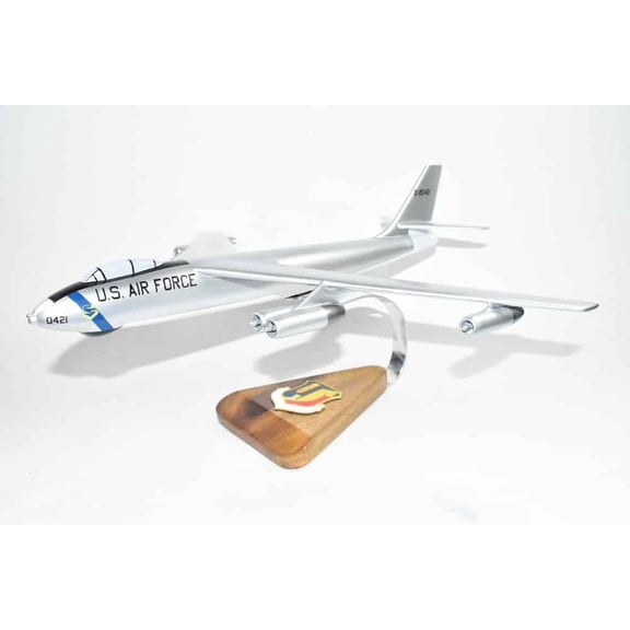 376th Bomb Wing Model B-47 Stratojet Model, 1/77th Scale, Mahogany