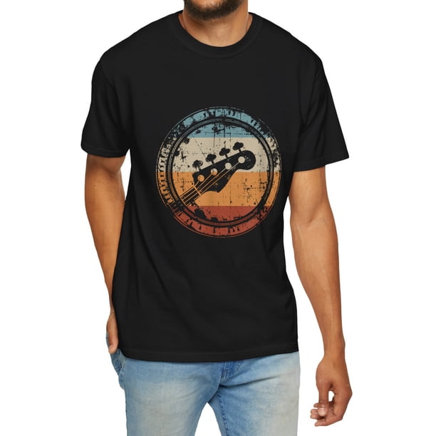 Men's Casual Cotton T-Shirt - Short Sleeve, Round Neck with Unique Guitar Print | Perfect for Summer Outings & Sports