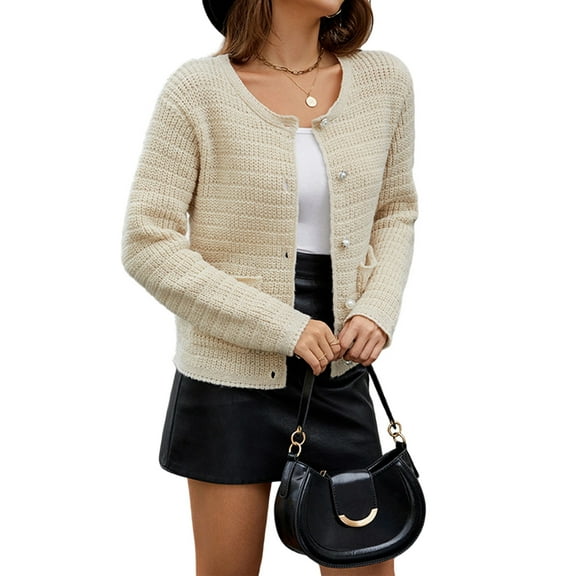 Womens Knit Cardigan Sweaters Fall Fashion Long Sleeve Open Front Down Casual Jacket Winter Clothes L