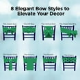 thumbnail image 6 of Leading Linens 12 pc Emerald Green Satin Bow Sash Chair Cover Decoration - 108"x8" Elegant Sashes for Weddings Banquets Receptions Special Events Restaurants & Parties, 6 of 6