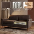 thumbnail image 4 of 65'' Sofa,2-Seater Sofa Couch,Foam Pocket Spring Hybrid Modern Loveseat Sofa,Upholstered LoveSeat Couch for Livingroom,Bedroom, Apartment, Home Office,Small Space, Tool-Free Assembly, Brown, 4 of 7