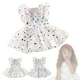 thumbnail image 2 of XIMIN Girls Birthday Party Dress Butterfly Daisy Polka Dots Embroidery Princess Confetti Tulle Wedding Pageant Evening Gown for Newborn Photography Props (0-3 Months, White), 2 of 7