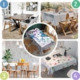thumbnail image 4 of Purple Leaf Butterfly Pattern Rectangle Tablecloth 60"x84",Waterproof Polyester Rectangle Table Cloth, Wipeable Spillproof Polyester Tablecloth for Dining, Camping, Indoor and Outdoor, 4 of 5