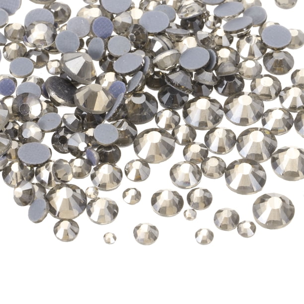 1450 Pcs Strass Hotfix Cristal Gemas de Vidrio (Set SS6-SS30, Gris Transparente)