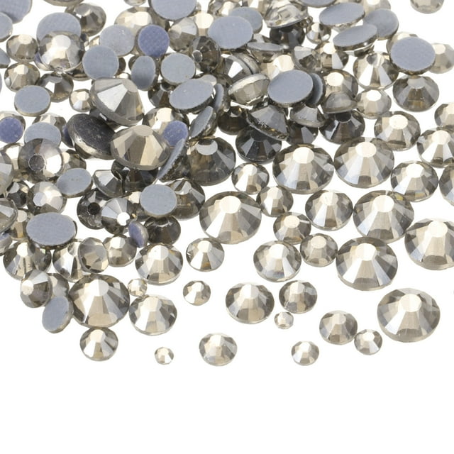 1450 Pcs Strass Hotfix Cristal Gemas de Vidrio (Set SS6-SS30, Gris Transparente)