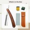 thumbnail image 5 of Straight Razor with Wooden Handle, Vintage Folding Shaving Knife Set with Sharp Stainless Steel Blade, Moisture-Resistant Wood, and Complete Accessories for Precision Shaving and Grooming, 5 of 5
