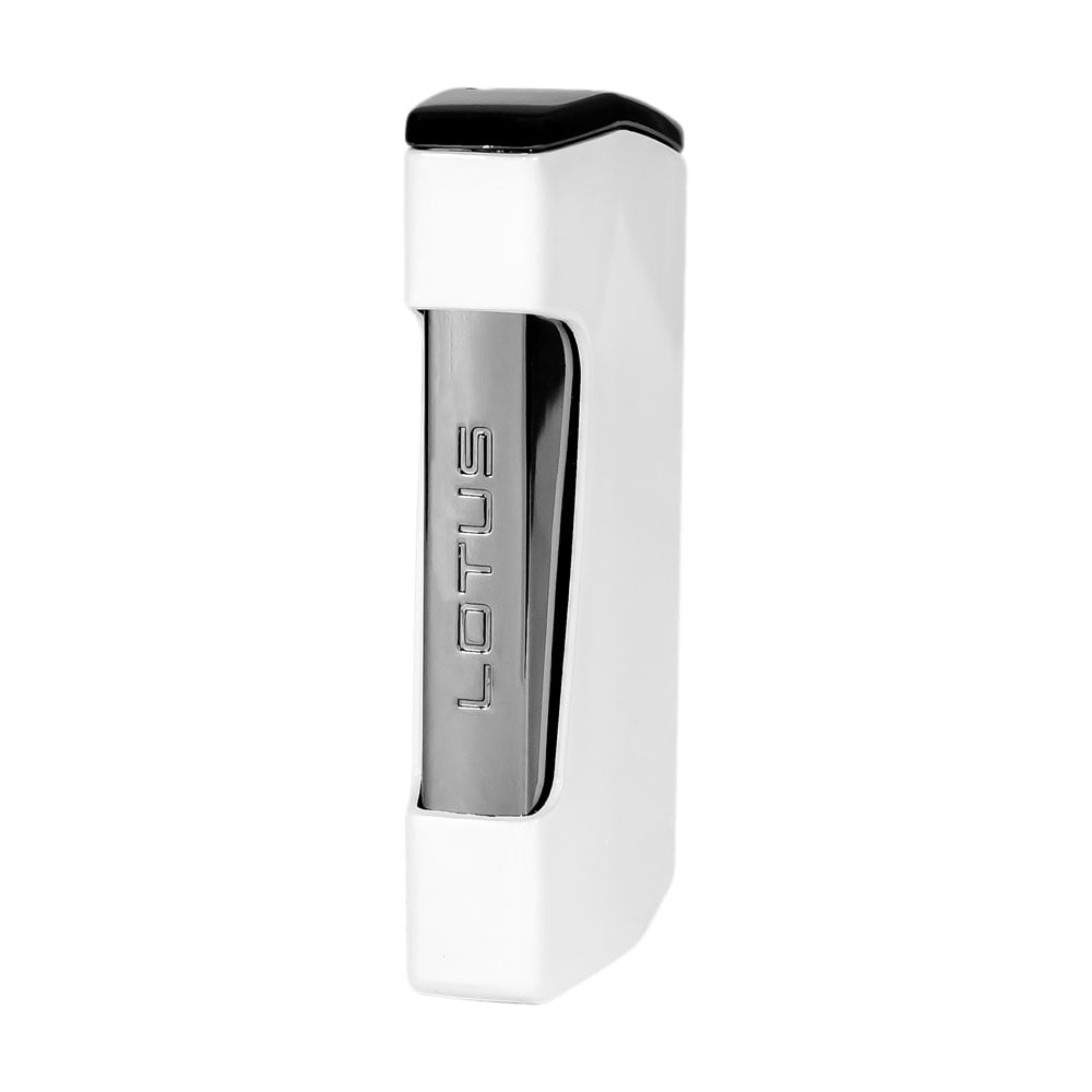 Lotus Chroma Dual Torch Lighter with Punch Cutter - White