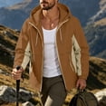 thumbnail image 6 of ECHFIPROM Mens Heavyweight Rain Jackets Coffee with Pockets Travel Hooded Waterproof Casual Windbreaker for Big and Tall Hiking 2XL, 6 of 9