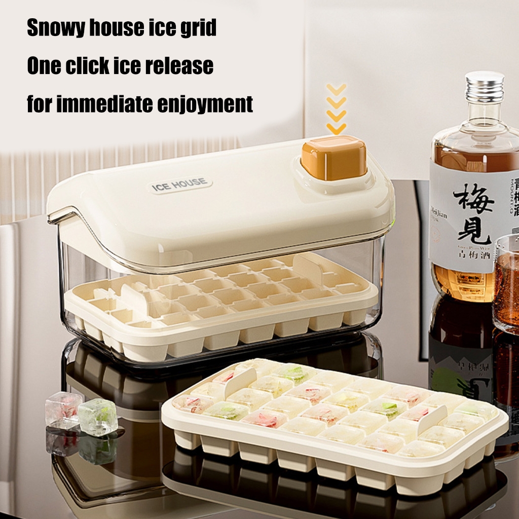BQBQERT Multipurpose Ice Maker Storage Container Practical Ice Cube Maker with Lid 28/56Grids Ice Tray for Clean Ice Cube