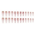 thumbnail image 5 of Uñas postizas largas Apuakthei Nude Press On Nails Coffin Uñas postizas acrílicas con degradado Uñas postizas de cobertura total de mármol para mujeres y niñas (24 piezas), 5 of 5