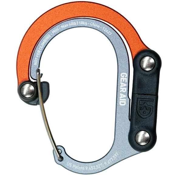 Mosquetón GEAR AID HEROCLIP Miniclip, naranja, 18 kg