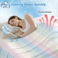 thumbnail image 3 of Colorful Striped Cooling Blanket, Lightweight Breathable Summer Throw Blanket with Double Sided Cold Effect, Rainbow Color Stripes Picnic Beach Blankets Bed Sheet for Hot Sleepers 30"x40", 3 of 8