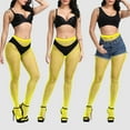 thumbnail image 5 of JDEFEG Women's Fishnets Sexy Sheer Control Top Tights Pantyhose Fashion Stockings Fishnet Stockings Elastic High Waist Thigh High Stockings Stockings Yellow, 5 of 5