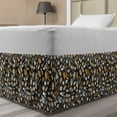 thumbnail image 1 of Hobby Bed Skirt, Cartoon Style Sports Equipment Cluttered with Small Geometric Motifs, Elastic Bedskirt Dust Ruffle Wrap Around for Bedding Decor, 4 Sizes, Dark Sepia Multicolor, by Ambesonne, 1 of 2