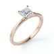 thumbnail image 4 of JeenMata Anillo Solitario de 4 Puntas y Corte Princesa de 3 Quilates, Chapado en Oro Rosa de 18 K sobre Plata, 4 of 5