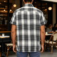 thumbnail image 5 of Cmfcve Men's Plus Size Shirts Short Sleeve Button Down Shirts Lapel Summer Plaid Dress Shirts with Chest Pocket, 5 of 7