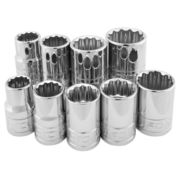 Juego de Dados Performance Tool W32800 de 9 Piezas con Accionamiento de 1/2" y 12 Puntas