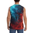 thumbnail image 4 of KLL Red And Blue Fire Print Workout Tank Tops Gym Sleeveless Fitness Muscle Tee-3X-Large, 4 of 7