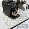 thumbnail image 4 of Checkered Dish Drying Mat for Kitchen Counter, Coffee Bar, Coffee Station Accessories, Retro Aesthetic Cute Absorbent Coffee Mat Kitchen Drying Mat Easy Clean, Beige 19.5x12in, 4 of 6