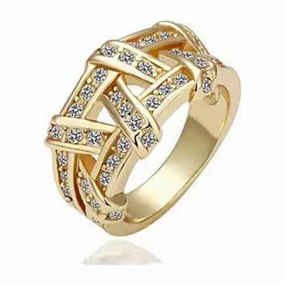 NYSA The Swarovski Crystal Cocktail Ring In Gold And Rose Gold