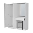 thumbnail image 5 of Miekor Furniture CaneMulti-Functional Wardrobe with Vanity Mirror and Storage, White MK8972, 5 of 8