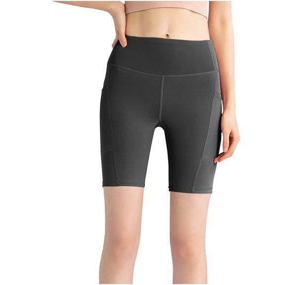 Ausyst Shorts for Women Gym Shorts Solid Color High Waist And Hip Lifting Exercise Fitness Tight Yoga Capris Workout Shorts