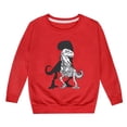 thumbnail image 1 of PMVFHDE Chandails à Capuchon et Chandails de Mode pour Enfants Mode pour Enfants Personnalité Décontracté Ample Imprimé Col Rond Sans Capuche Chandail à Manches Longues Rouge,110, 1 of 3