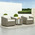 thumbnail image 2 of CHITA 2-Piece Outdoor Swivel Gray Wicker Chair with Cushion, Cream, 2 of 10