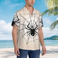 thumbnail image 3 of Pofeuu Spiders On The Web 1 Print Hawaiian Shirt for Men Sleeves Casual Button Down Summer Beach Dress Shirts T-Shirts,XX-Large, 3 of 7