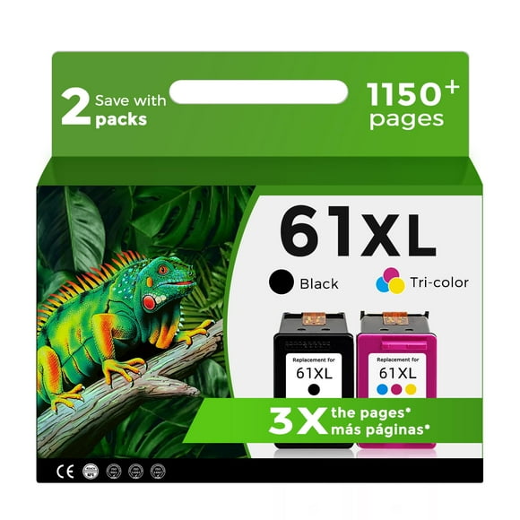 Relcolor Cartouche d'Encre Compatible 61TG de Remplacement pour HP 61 Envy 5530 3510 4500 4635 2620 4630 5535 2540 4502 3050 1510 4632 4501 2542 2514 3050a 4610 1000 1010 1510, B