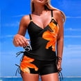 thumbnail image 1 of Traje de baño de dos piezas tankini para mujer, con estampado floral, estilo conservador, con aberturas laterales, de dos piezas, tankinis, para mujer, de 2 piezas, para mujer, 1 of 5