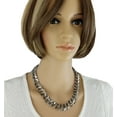 thumbnail image 7 of Ky & Co Silver Tone Oversized Thick Chain Choker Necklace Curb Link 18" Ladies Adult Female, 7 of 7
