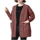 thumbnail image 2 of Suéter de cuello en V para mujer, cárdigan de punto holgado de otoño e invierno, suéter holgado de largo medio para mujer, suéter de cuello en V, blusa para mujer, 2 of 6