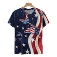thumbnail image 2 of Jophufed Summer Tops for Women 2025 Summer Casual Crewneck Short Sleeve T-Shirts Flag Print Fit Basic Tops Tees Blouses Labor Day Sale, 2 of 5