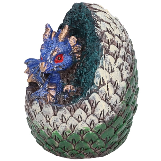 Material de Resina de Huevo de Dragón, Figuras de Animales Vívidas, Decoración para Sala de Estar, Dormitorio, Oficina, Azul y Morrado