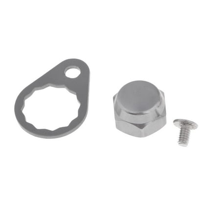 Tnarru Aluminum Alloy Fishing Reel Handle Screw Cap Crank Nuts + Locking Plate Replacement for Left or Right Hand 5 Colors to Choose Gray – Right Hand