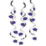 Hoffmaster Group 031329 Mortarboard Dizzy Danglers, Purple - 5 per Case - Case of 6