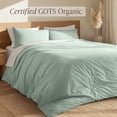 thumbnail image 3 of Bare Home Organic Cotton Duvet Cover Set, Percale Weave, Twin/Twin XL, Willow, 3 of 10