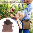 thumbnail image 5 of Bolsa de lona plegable para forrajes, bolsa de almacenamiento para colgar en la cintura para recolectar frutas con funda de cuero Bolsa de almacenamiento con cordón-D, 5 of 5