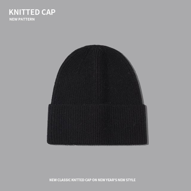 LinYooLi Hat Girl Autumn And Winter Wool Hat High -Quality Solid Color Warming Ear -Cold Hat Korean Version Of Face Faces, Small Couple Tide Knitted Hat