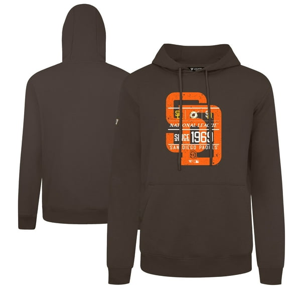 Men's-Levelwear  Brown San Diego Padres Distressed Podium Acumen Pullover Hoodie