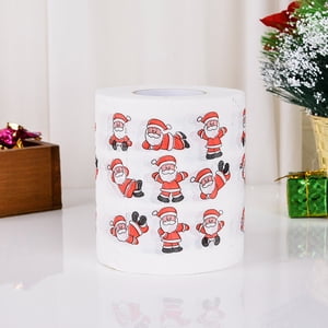 OUNONA Assortiment de couleur Christmas Pattern Toilet Papier Rolls Soft Imprimé Tissu pour la décoration de table de vacances à la maison