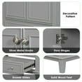 thumbnail image 6 of 30 Inch"Bathroom Vanity, Multi-functional Bathroom Cabinet with Doors and Drawer, Solid Frame Bathroom Organizer, Without Sink, Grey, 6 of 9