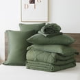 thumbnail image 6 of Davulos Twin Comforter Set Dark Green Bed in a Bag Twin Size 5 Pieces, Luxury Soft Bed Set for All Seasons, Bedding Set with Down Alternative Comforter, Sheets, Pillowcases & Shams, 6 of 7