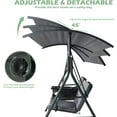 thumbnail image 6 of Coewske 2-Seat Cushioned Patio Porch Swing Chair Glider w/ Cooler Bag & Adjustable Canopy Gray, 6 of 7